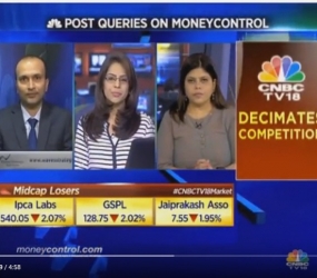 Ashish Kyal, CMT on CNBC TV18 discussing Short Term Trading Strategy on SBI